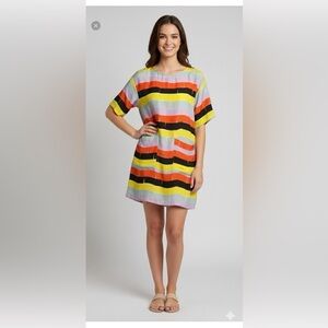 Anthropologie Dusen Dusen Multicolored Striped Tunic dress size XS